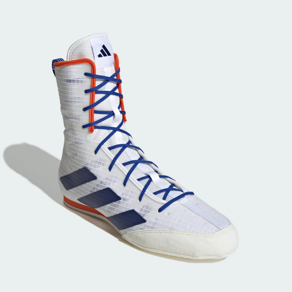 Adidas Box Hog 4 Boxing Boots - White/Dark Blue/Royal Blue - Image 3