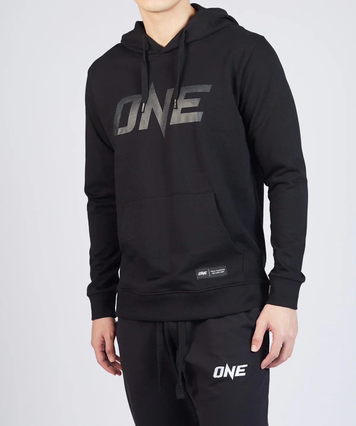 ONE Monotone Pullover Hoodie - Black - Image 2