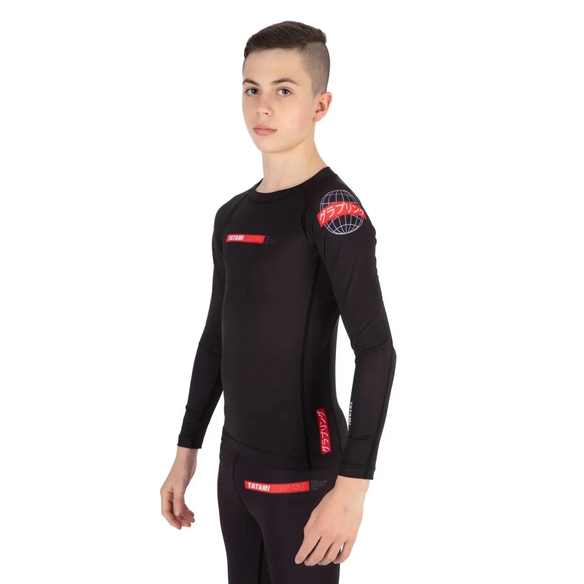 Tatami Kids Global Long Sleeve Rash Guard - Black
