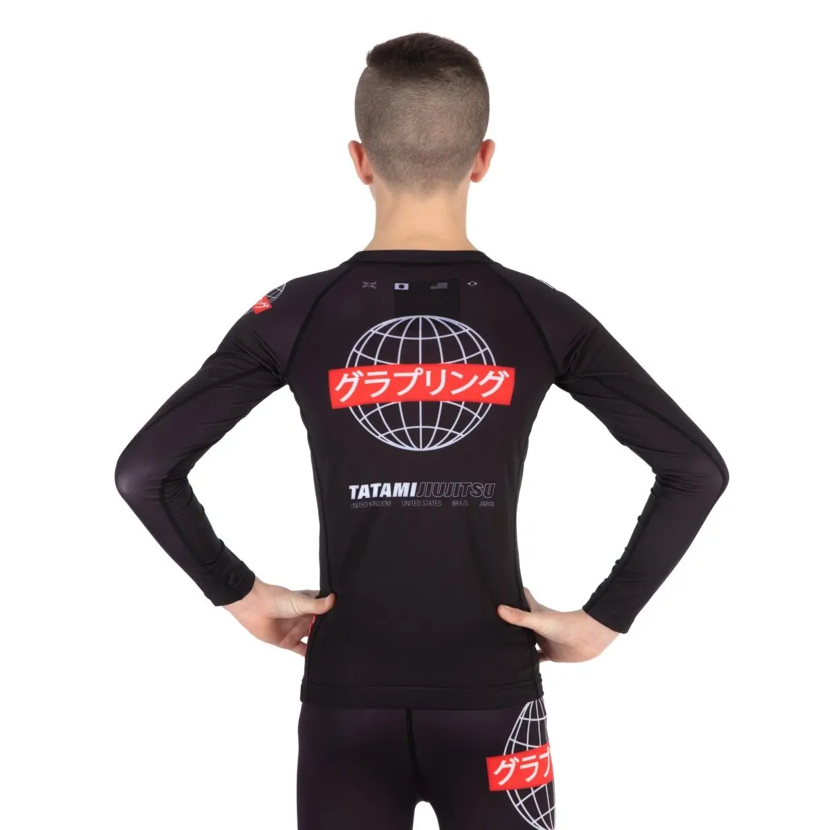 Tatami Kids Global Long Sleeve Rash Guard - Black - Image 2