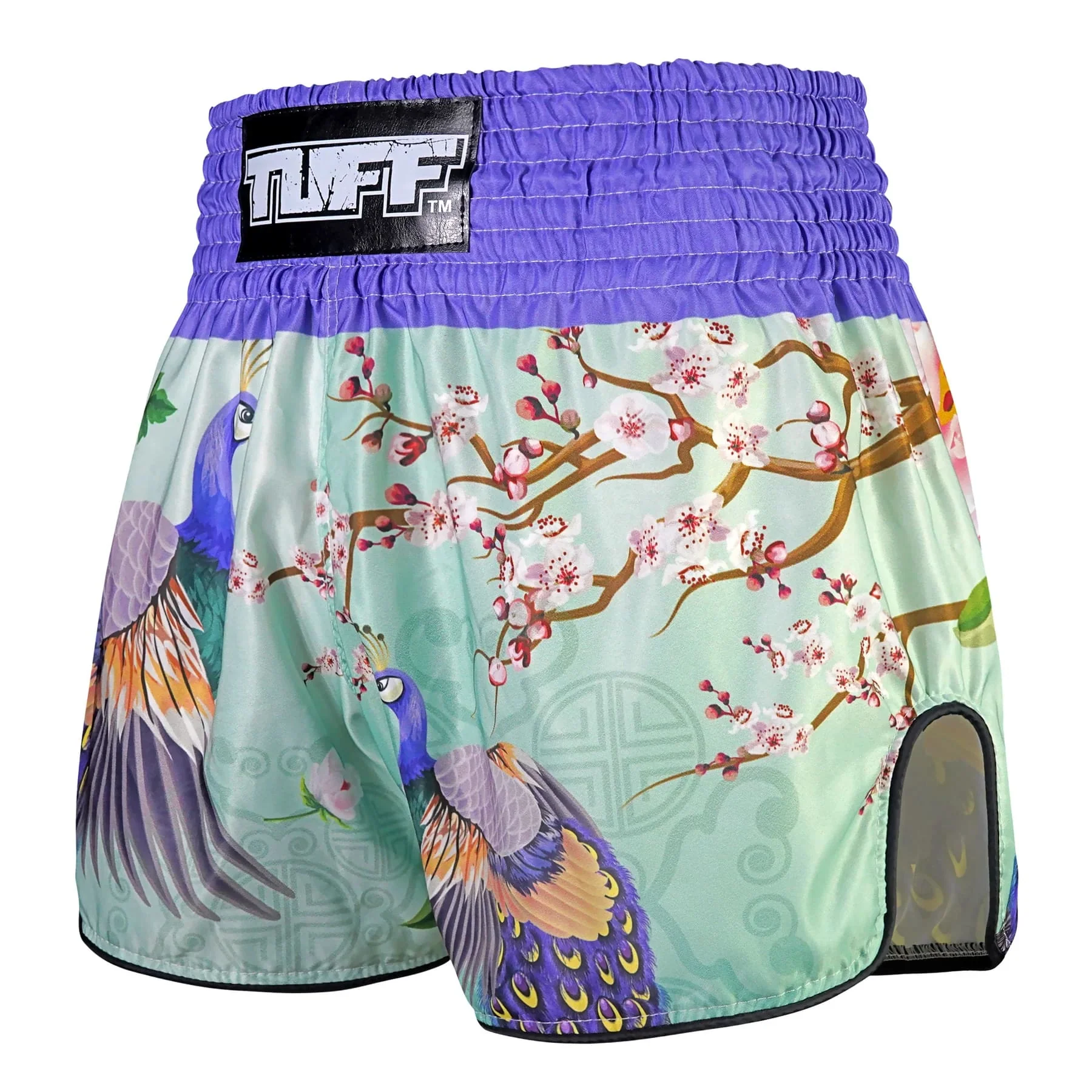 TUFF High Cut Retro Style Shorts - Yugana Kujaku The Elegance Peacock - Image 3