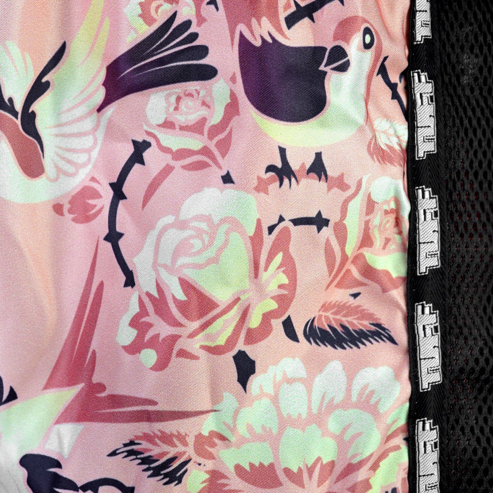 TUFF New Retro Style Shorts - Pink Birds With Roses - Image 5