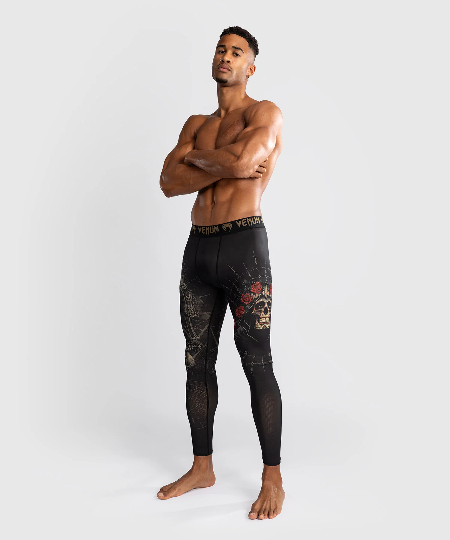 Venum Santa Muerte 5.0 Men’s Spats - Deep Black/Gold - Image 3