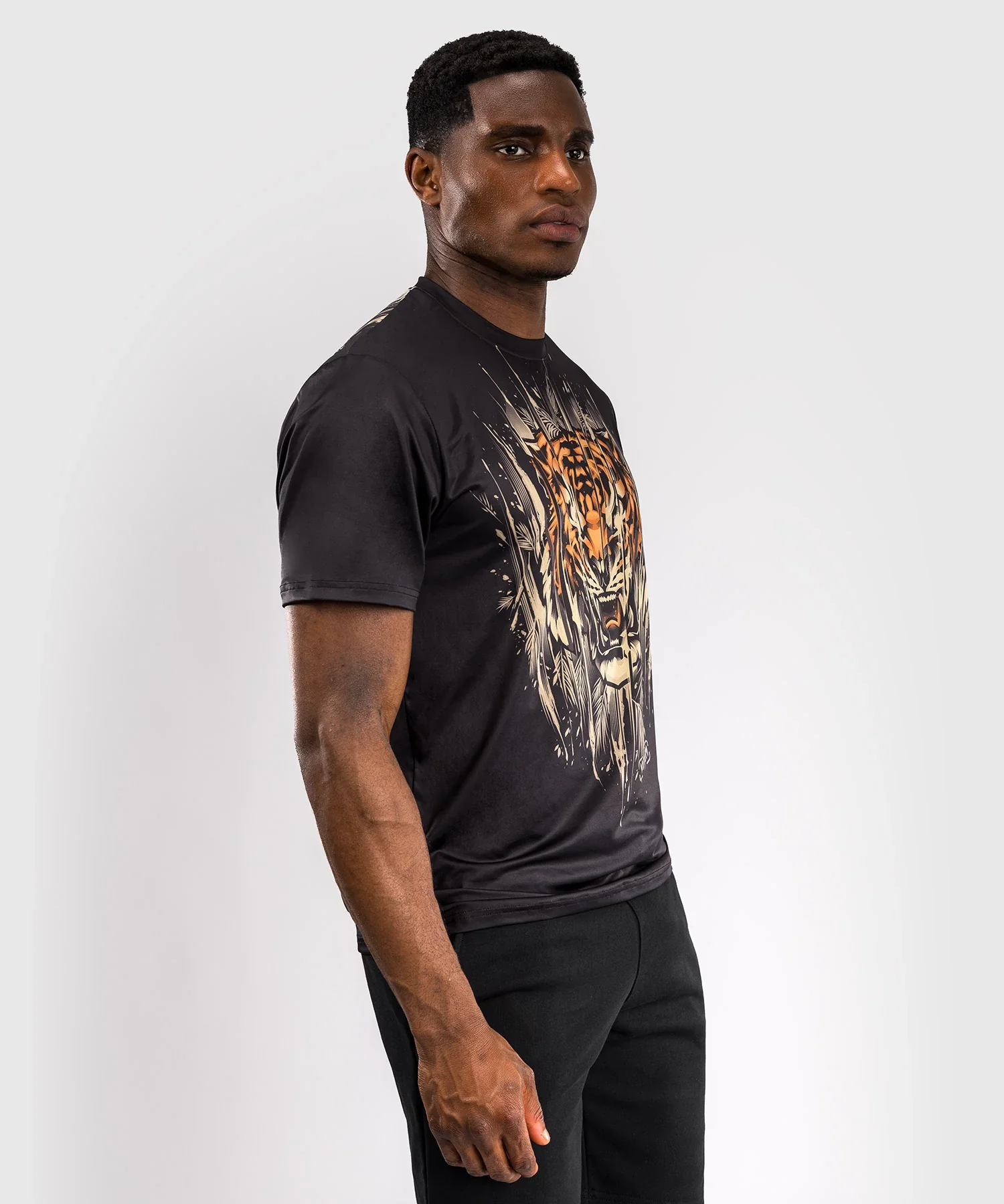 Venum Tiger Men's Dry Tech T-Shirt - Black/Neon Orange - Image 2